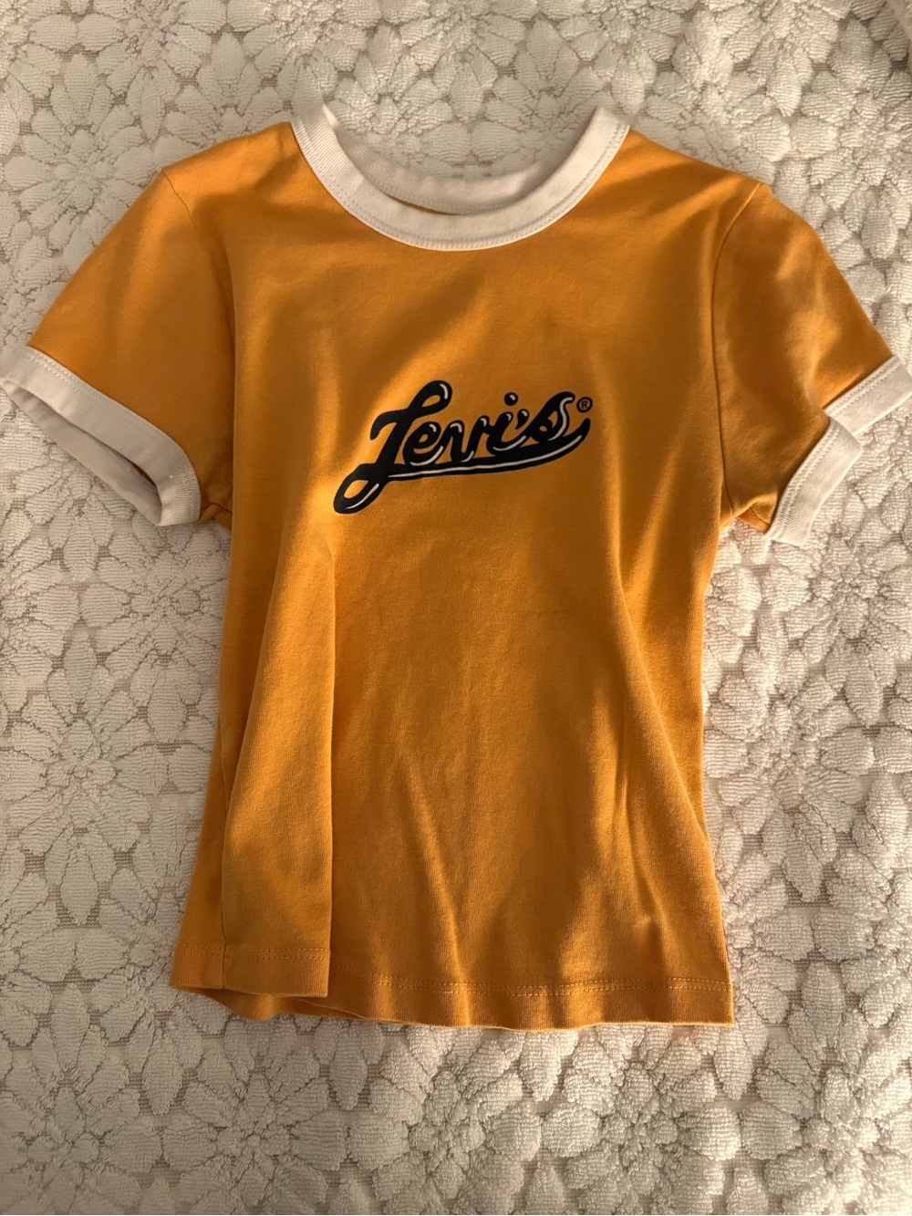 Levi's Mustard Yellow Ringer Baby Tee